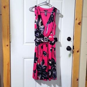 Bisou Bisou pink flower dress size 8